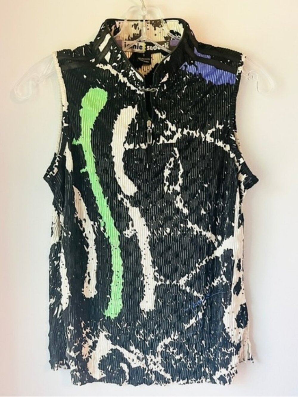 Jamie Sadok Scribble 1/4 Zip Sleeveless Top